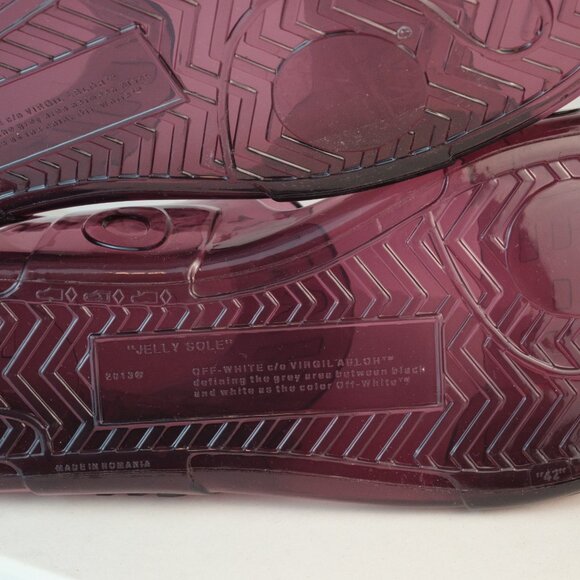 Off-White ℅ Virgil Abloh Logo Slingback Jelly Sandals, Lavender, EU 42 - Picture 6 of 12